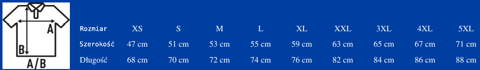 Męska tabela rozmiarów